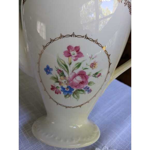 Stetson STT1 American Beauty Laurel VTG 22K Gold CoffeePot Porcelain Cottagecore - Picture 3 of 10